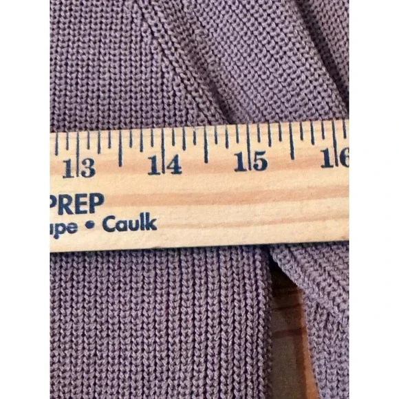 Wilfred S Brown long sleeve knit scalloped hem crop top stretch fitted - Picture 4 of 8